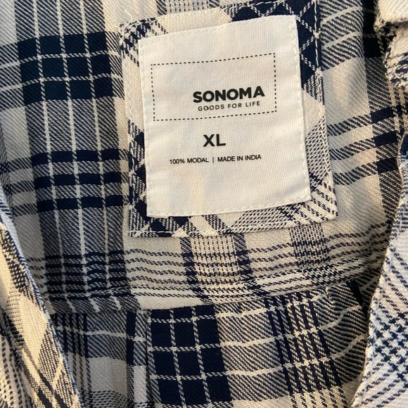 Sonoma blue and plaid blouse - Picture 3 of 3